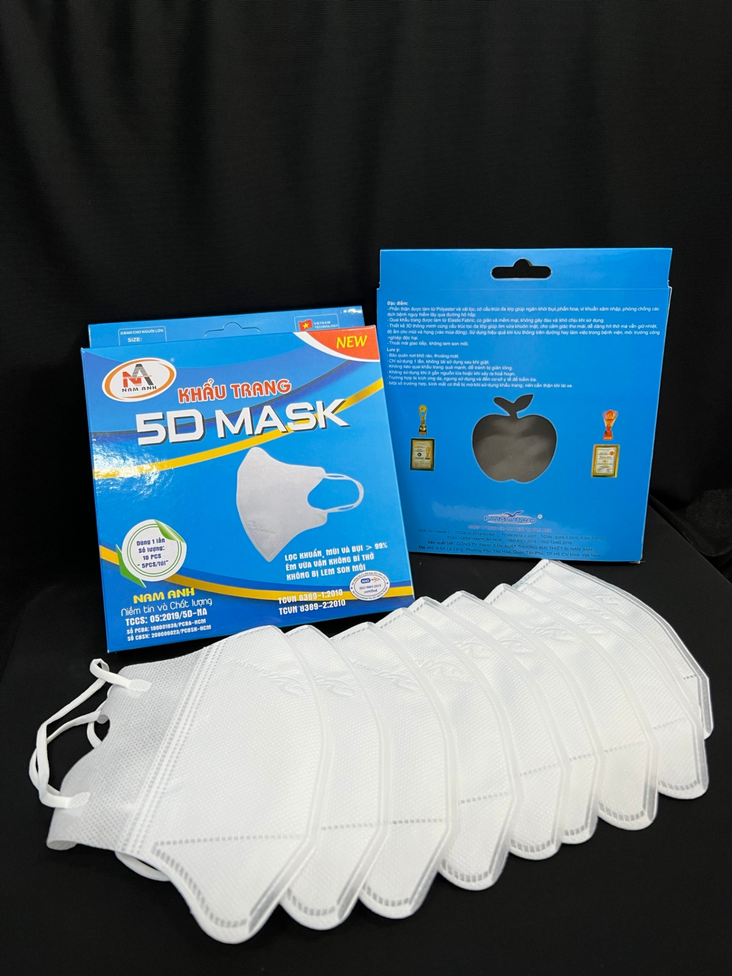 1078. Khẩu trang 5D Mask Nam Anh Người lớn ( Hộp 10 cái)