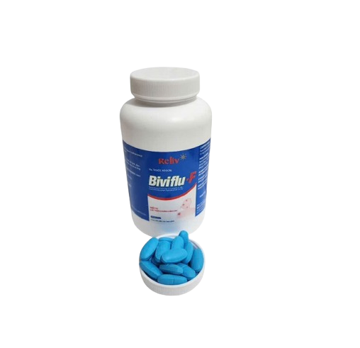 1099. Biviflu-f (Paracetamol 650mg + Loratadin 5mg + Dextromethorphan 15mg; Chai 200 viên nén, Thùng 90c) CTD BRV