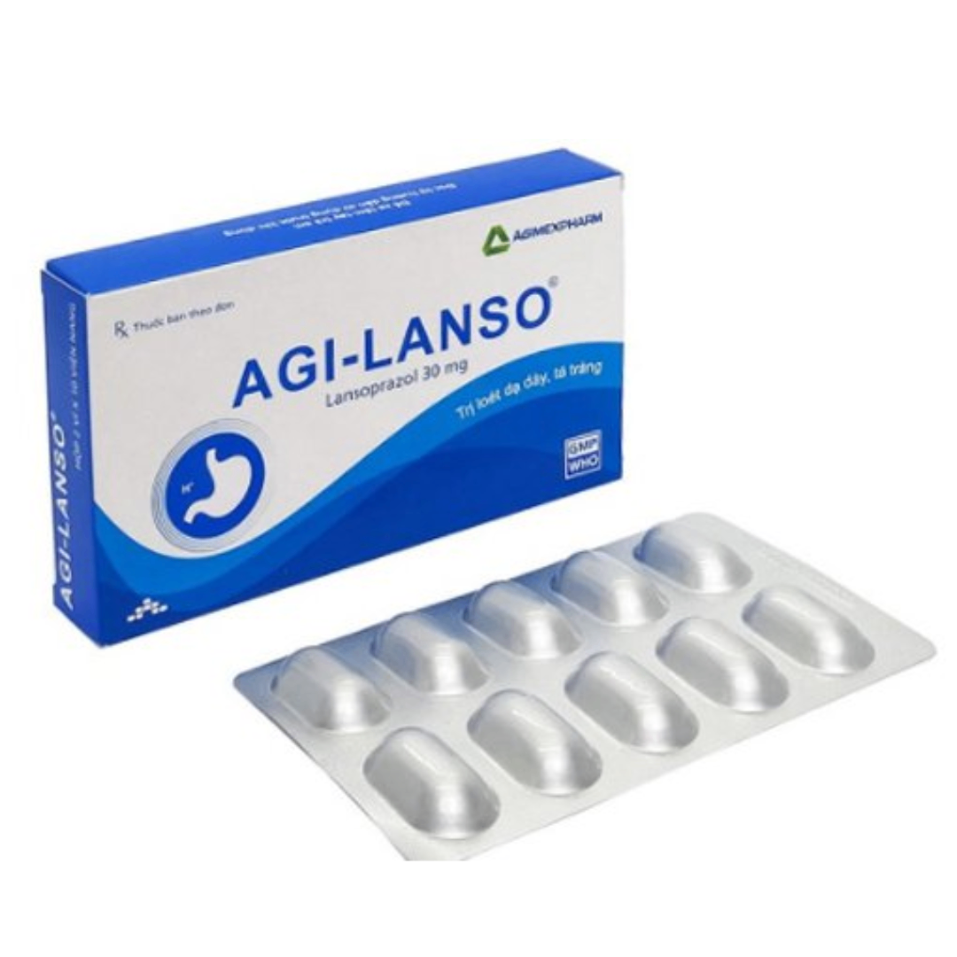 1170. NHÓM A - AGI-LANSO (Lansoprazole 30mg; Hộp 2 vỉ nhôm x 10 viên nang cứng, Thùng 120h) Agimexpharm