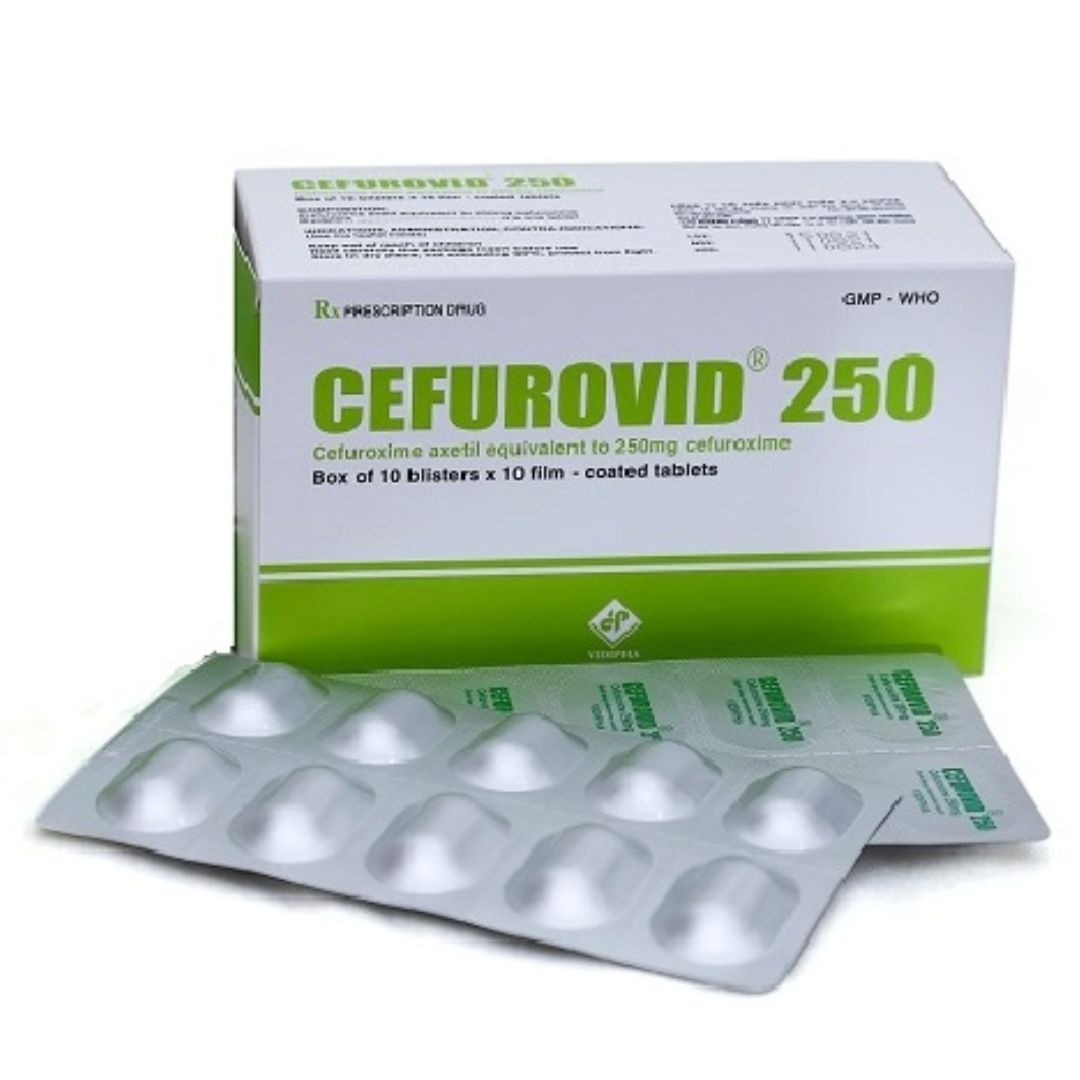 1333. Cefurovid 250 (Cefuroxim) (Hộp 100 viên) Vidipha