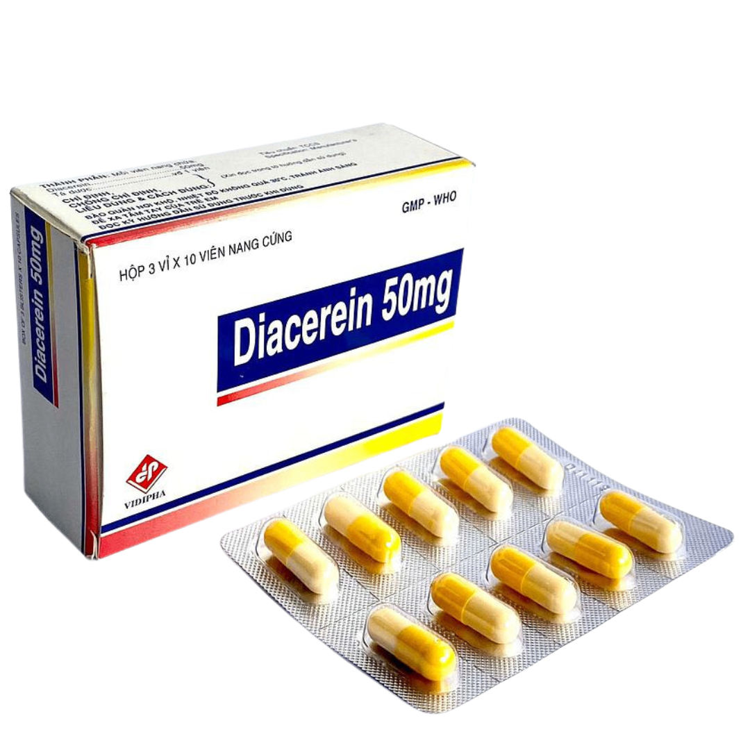 1341. Diacerein 50mg (Diacerein 50mg; Hộp 3 vỉ x 10 viên) Vidipha