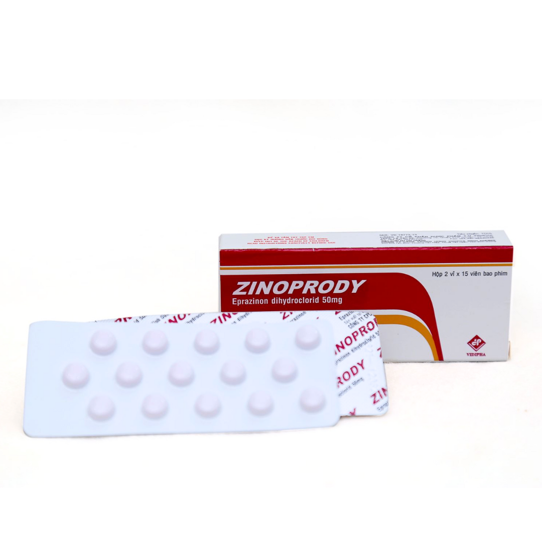 1377. NHÓM A -  ZINOPRODY (Eprazinon dihydroclorid  50mg; Hộp 2 vỉ bấm x 15 viên nén bao phim, Thùng 450h) Vidipha
