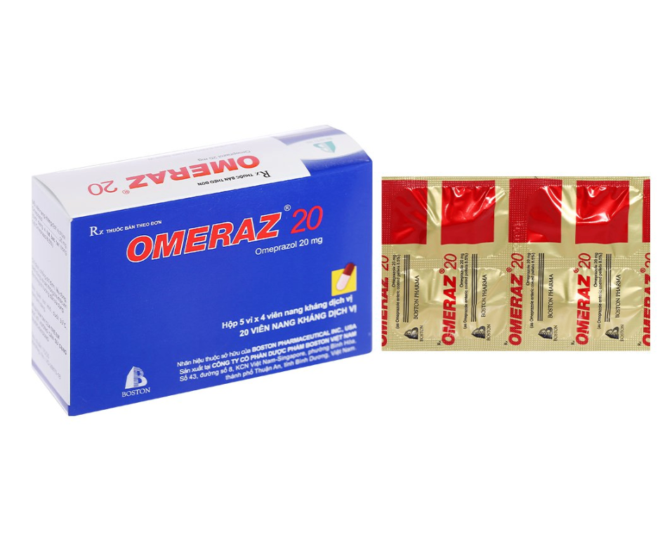 1614. Omeraz® 20 (Omel 20mg, hộp 20 viên, thùng 72 hộp) Bostonpharma
