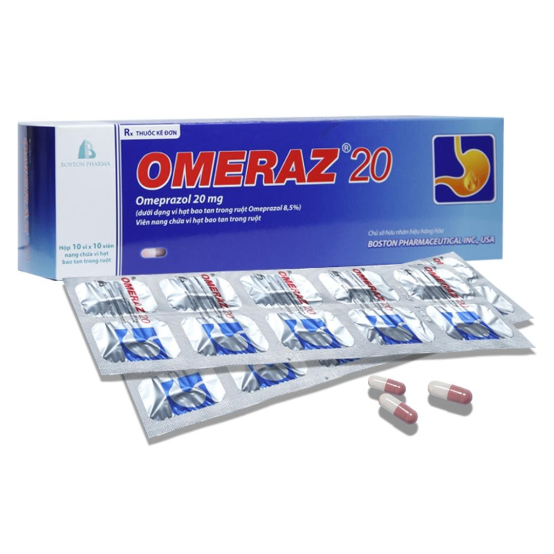 1616. Omeraz® 20 (Ome 20mg, hộp 100 viên) Bostonpharma