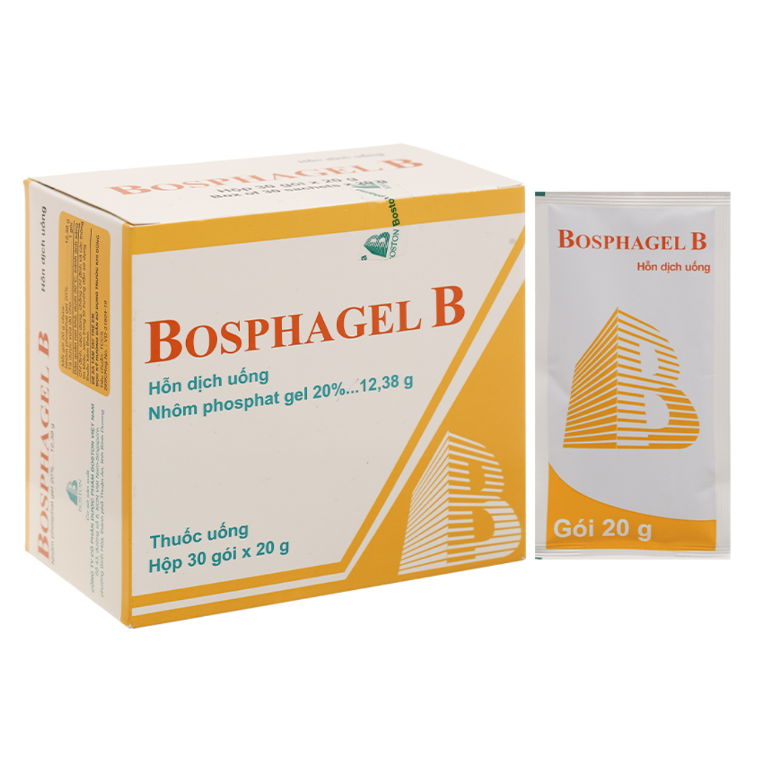 1619. Bosphagel B (Nhôm phosphat gel 20%...12,38g, hộp 30 gói x 2g) Bostonpharma