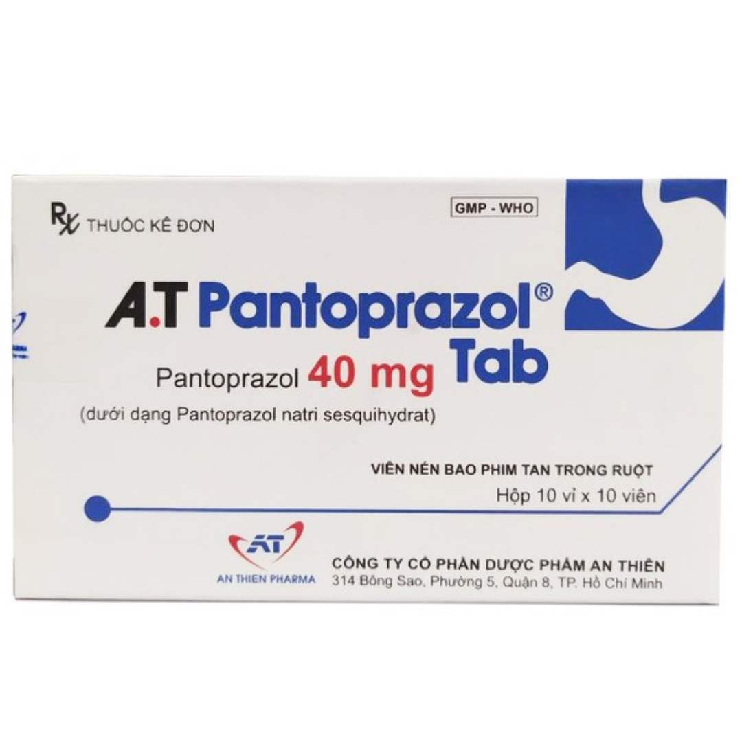 1794. A.T PANTOPRAZOL Tab (Pantoprazol 40mg, Hộp 100 viên) An Thiên