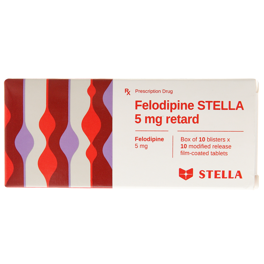 1905. Felodipine STELLA 5mg retard (Felodipin 5mg, Hộp 100 viên) Stella