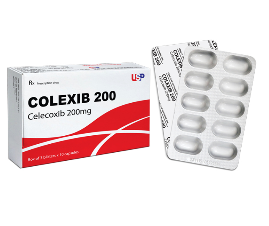3100. COLEXIB 200 (Celecoxib 200mg; Hộp 3 vỉ nhôm x 10 viên nang cứng, thùng 133h) US Pharma USA