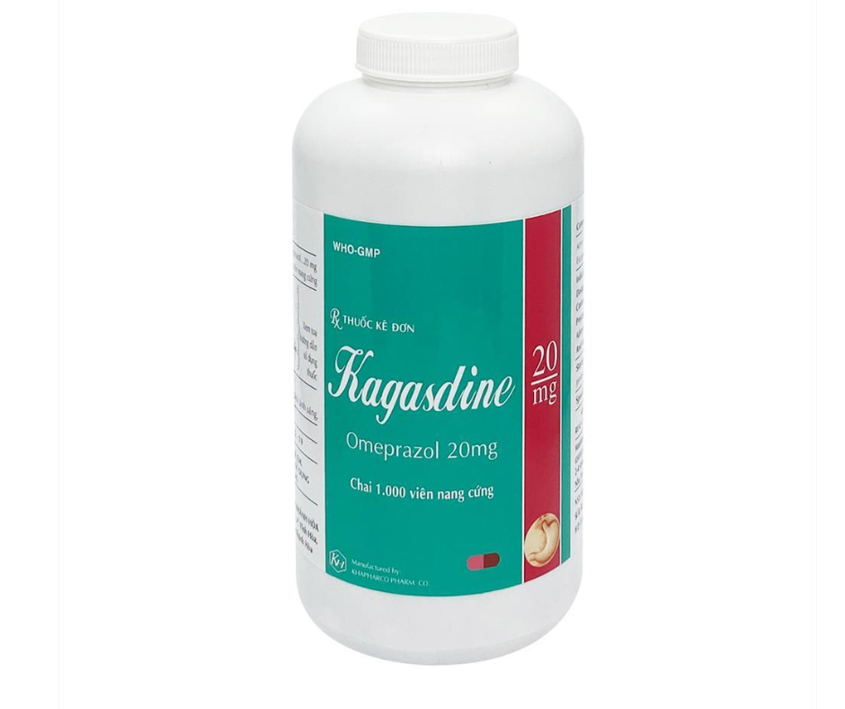 3706. KAGASDINE (Omeprazole 20mg; Chai 1000 viên nang cứng, Thùng 24c) Khánh Hòa
