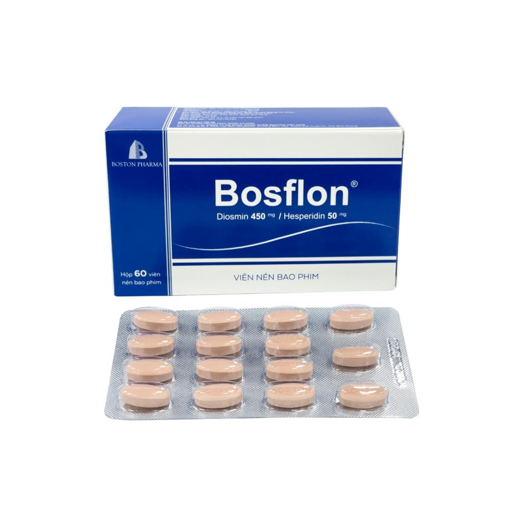 5271. Bosflon® (Diosmin 450mg; Hesperidin 50mg; Hộp 04 vỉ x 15 viên; Thùng 88 hộp) Boston